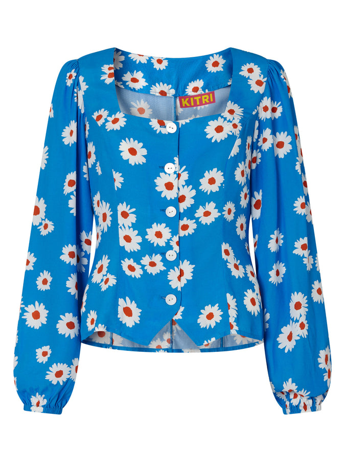 Justine Blue Daisy Top by KITRI Studio