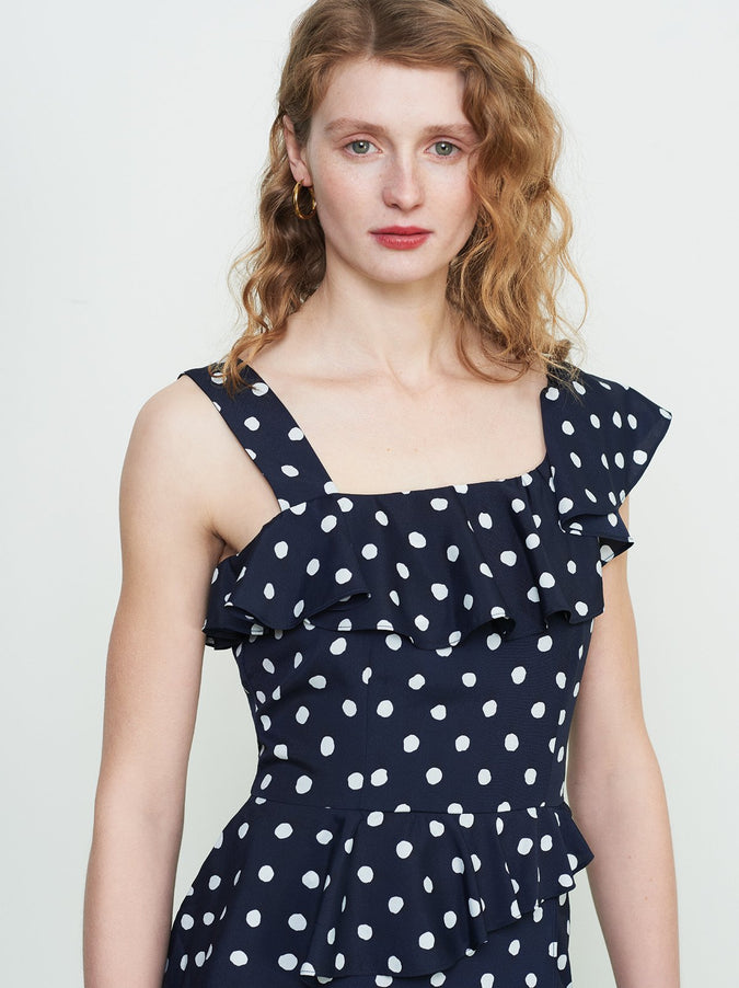Ailen Polka Dot Frill Dress