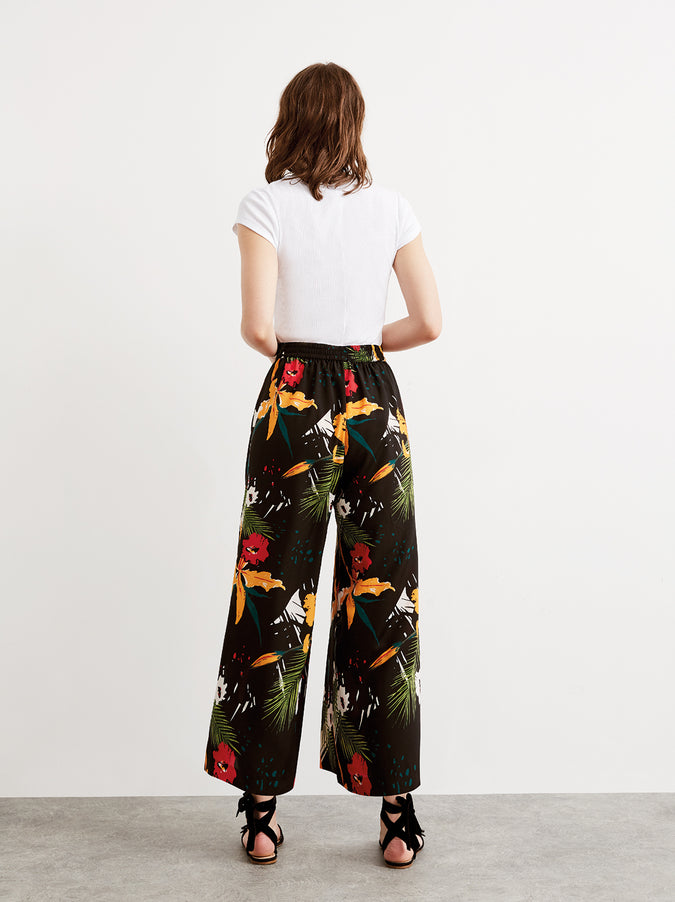 Ada Floral Printed Culotte Wide Leg Trousers by KITRI Studio
