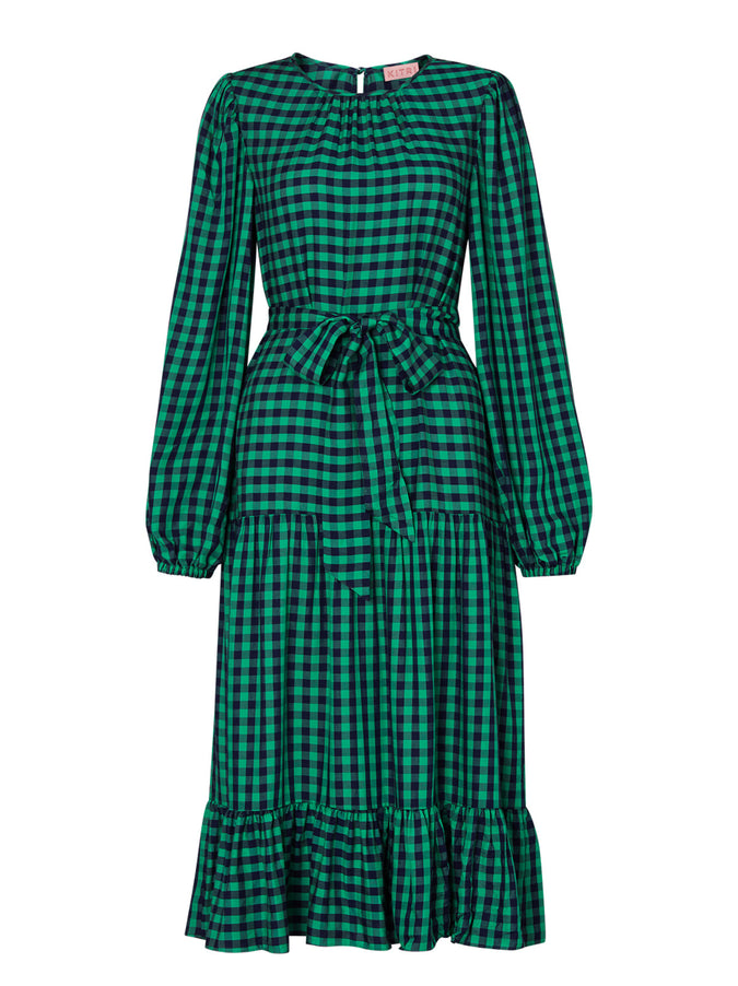 Alana Checked Midi Dress by KITRI Studio