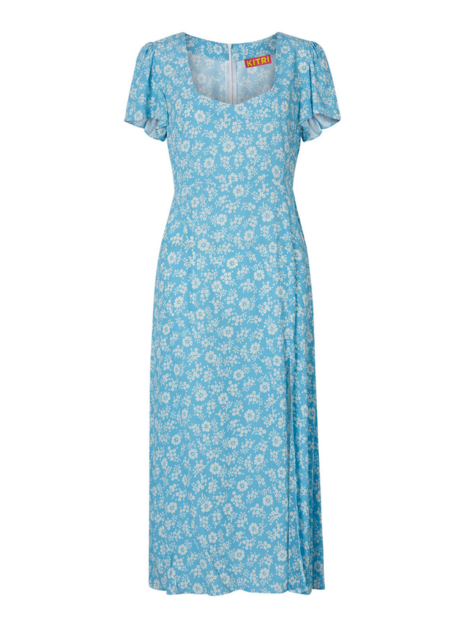 Antonella Blue Floral Midi Dress by KITRI Studio