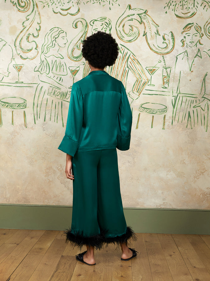 Nina Emerald Satin Pj Top by KITRI Studio
