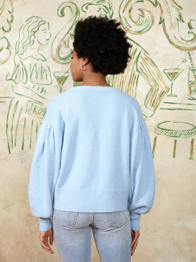 Beth Blue Alpaca Blend Cardigan by KITRI Studio