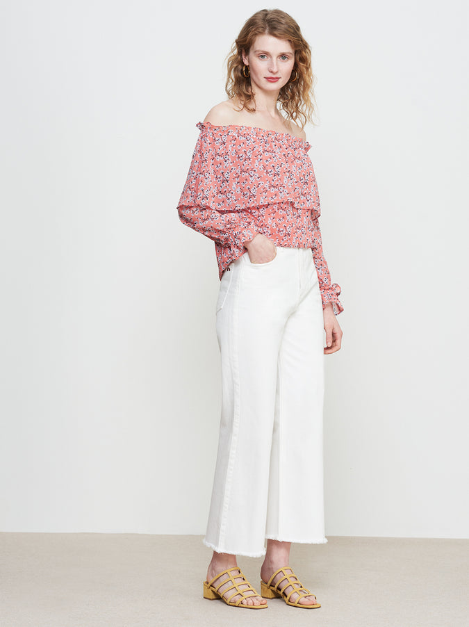 Callie Chiffon Bardot Top