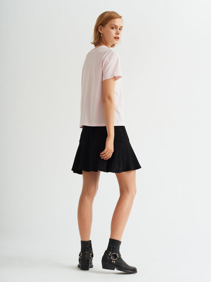 Cowboy Printed Pink Cotton Crew Neck T-shirt by KITRI Studio