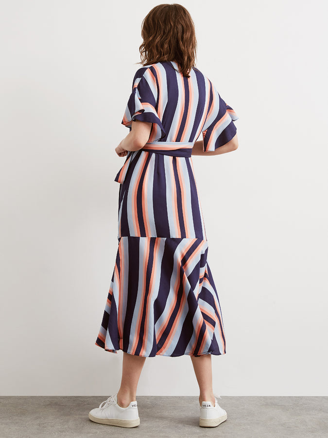 Eliana Striped Wrap Dress by KITRI Studio