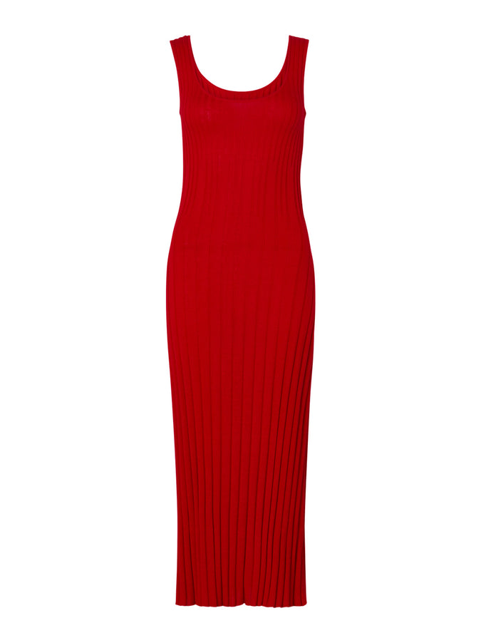 Evelyn Red Knitted Maxi Dress by KITRI Studio