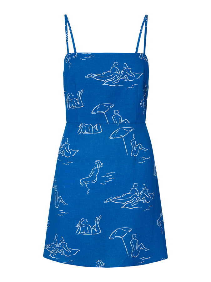 Farrell Blue Sunbathers Mini Dress by KITRI Studio