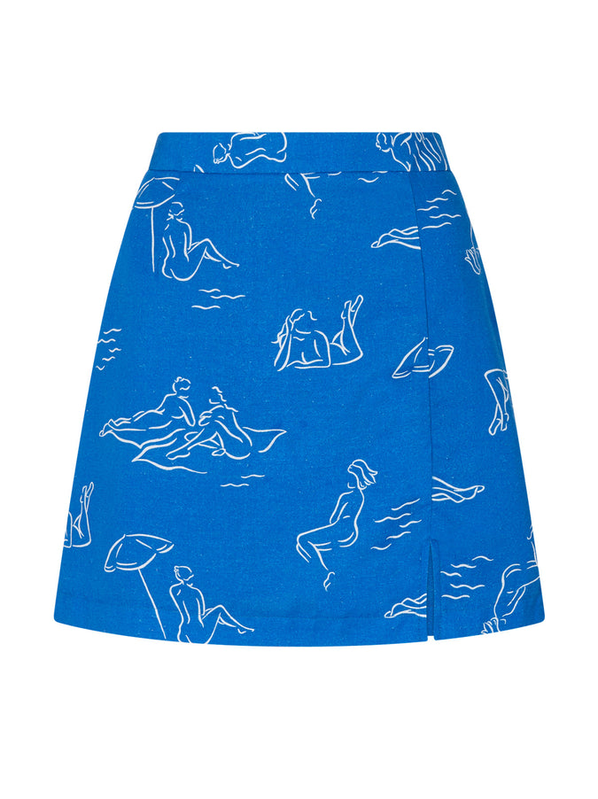 Josie Blue Sunbathers Mini Skirt by KITRI Studio