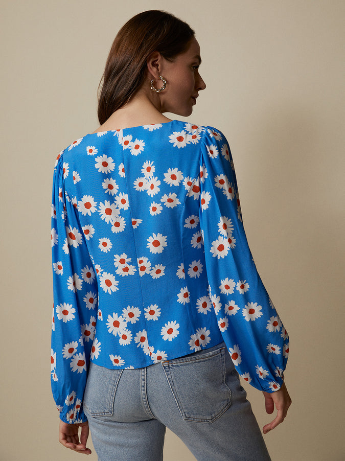 Justine Blue Daisy Top by KITRI Studio