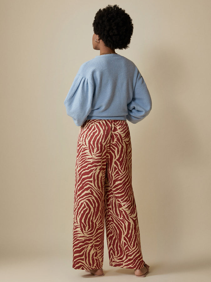 Kent Animal Print Drawstring Trousers by KITRI Studio