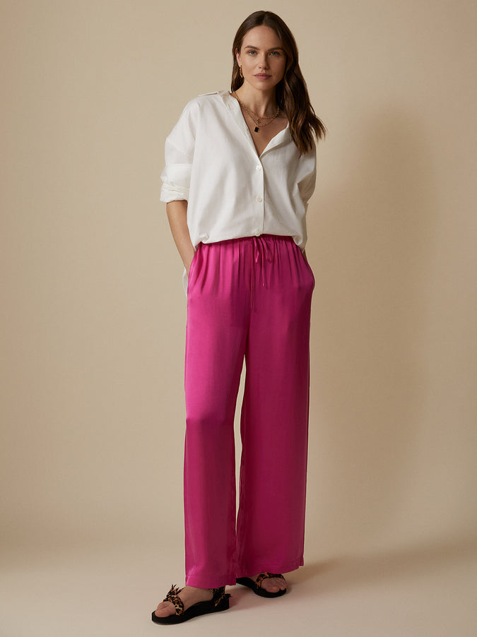 Kent Pink Drawstring Trousers by KITRI Studio