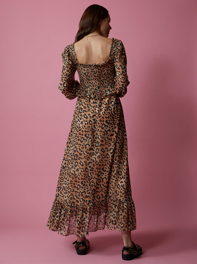 Lauren Animal Print Smocked Dress by KITRI Studio