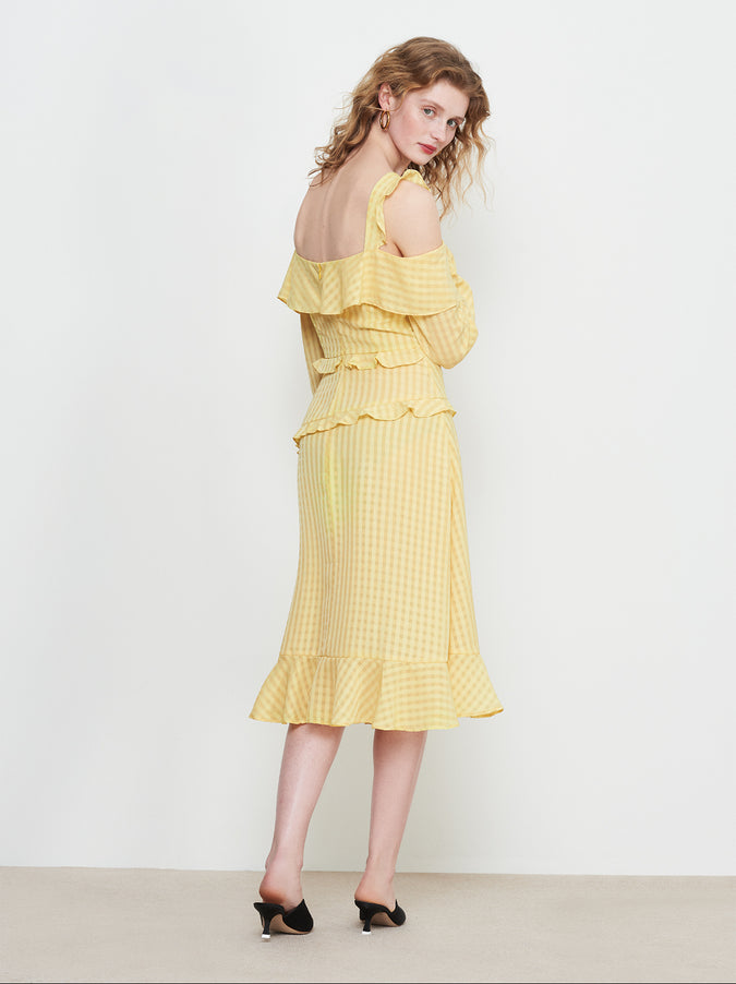 Layla Yellow Frill Sun Dress by KITRI Studio