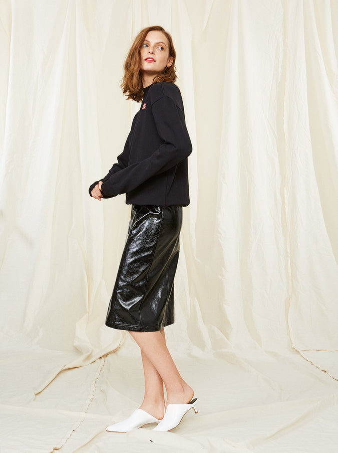 Fernanda Vinyl Midi Skirt