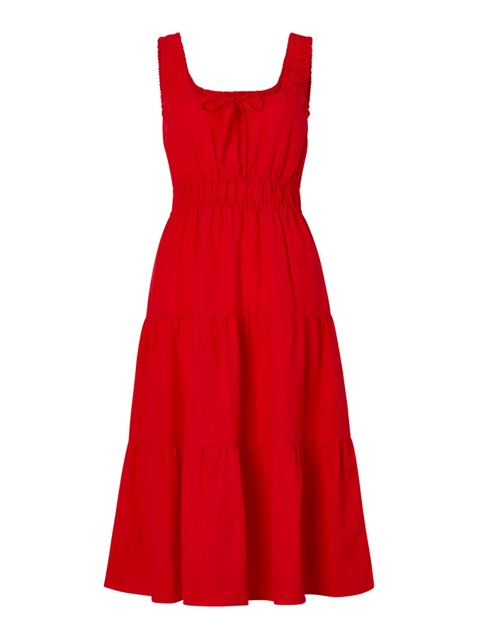 Lucia Red Linen Dress by KITRI Studio