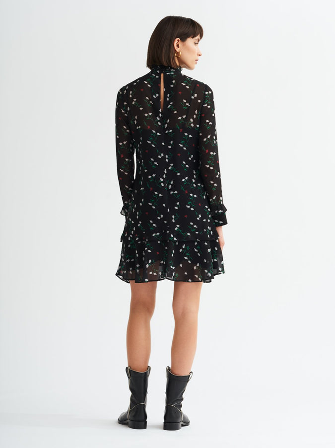 Luna Frilled Floral Print Peplum Tunic Dress by KITRI Studio