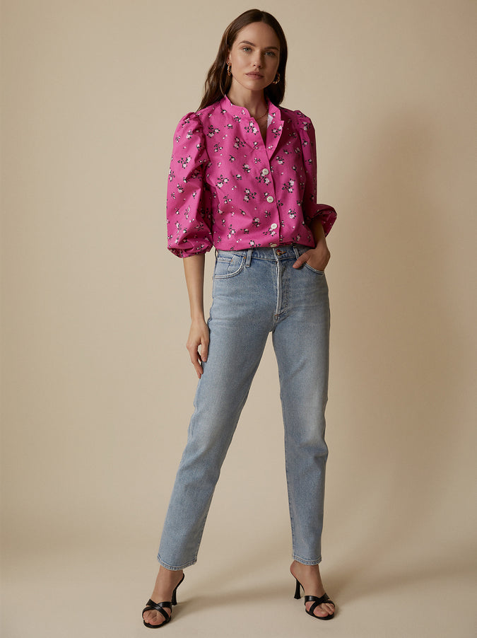 Mabel Pink Floral Cotton Top by KITRI Studio