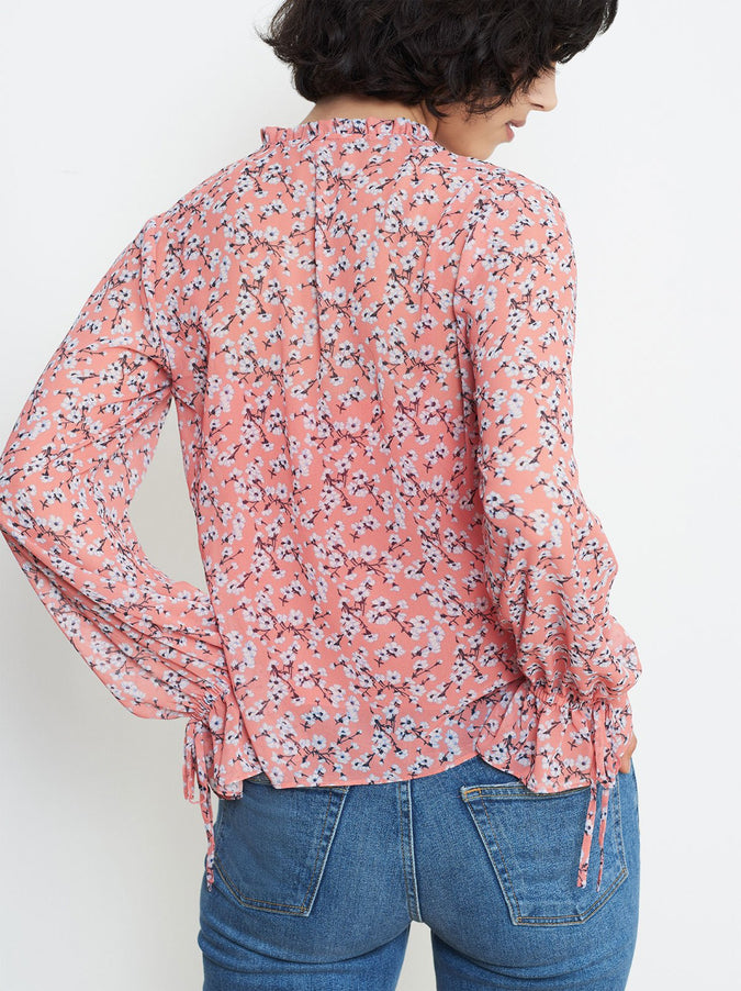 Magri Ditsy Print Tie Cuff Blouse by KITRI Studio