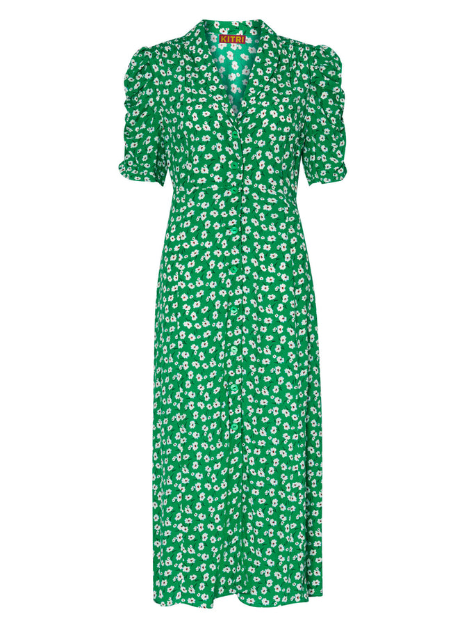 Maguire Green Floral Tea Dress by KITRI Studio