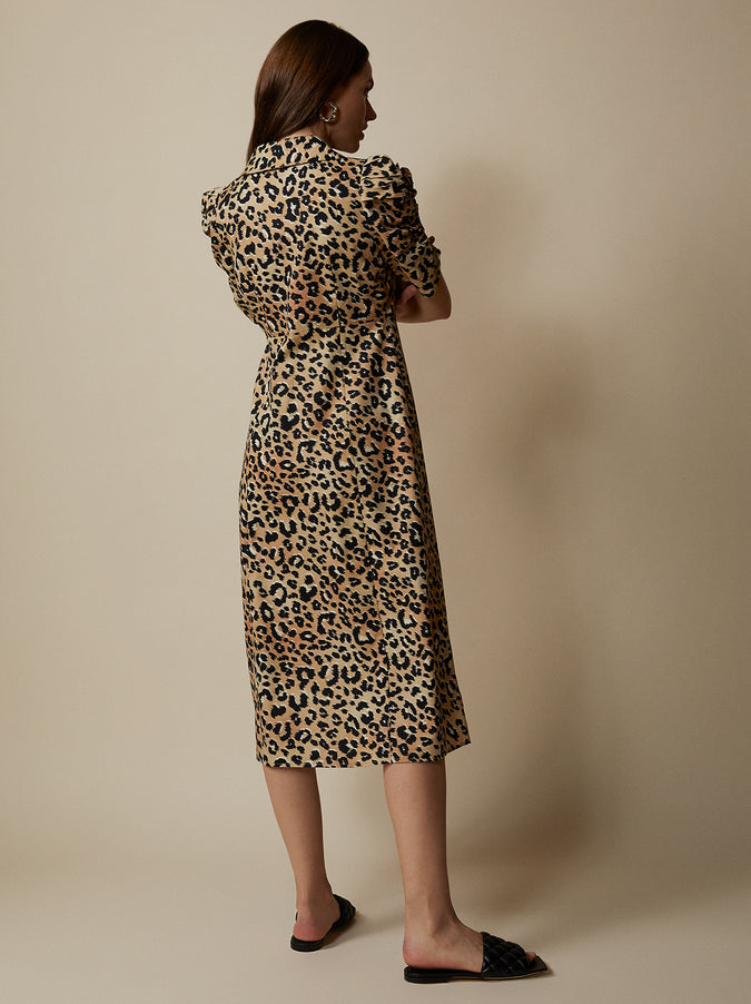 Maguire Leopard Print Cotton Dress by KITRI Studio
