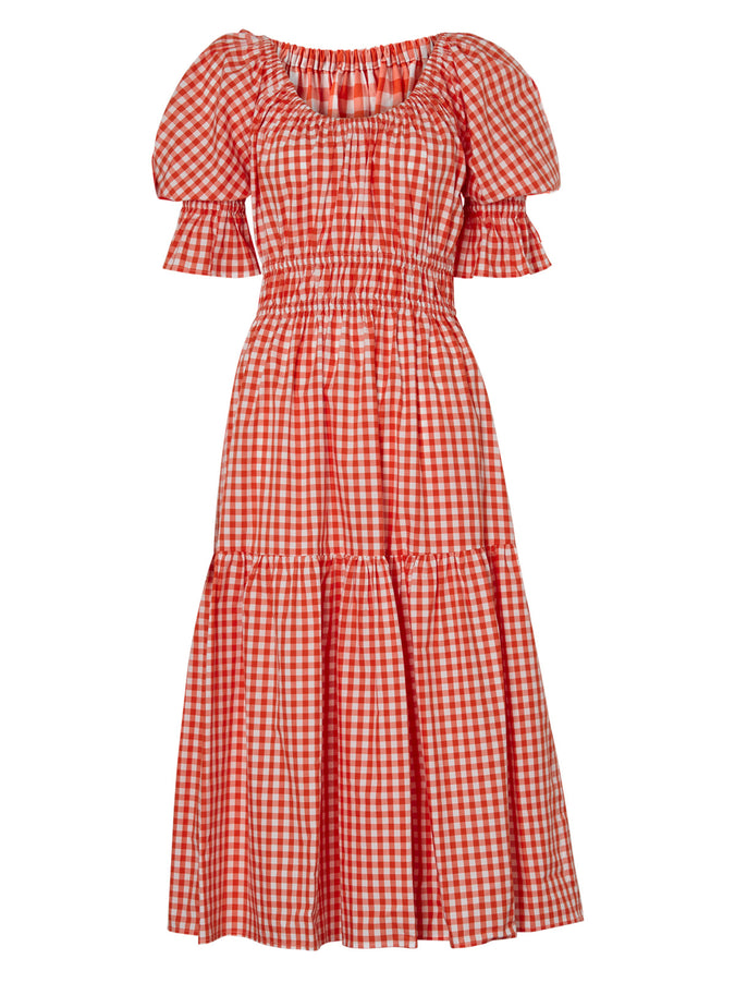 Margot Orange Gingham Midi Dress by KITRI Studio