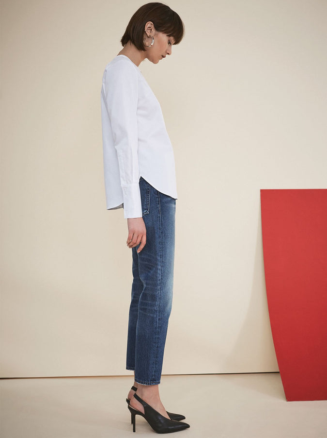 Margot White Tuxedo Shirt