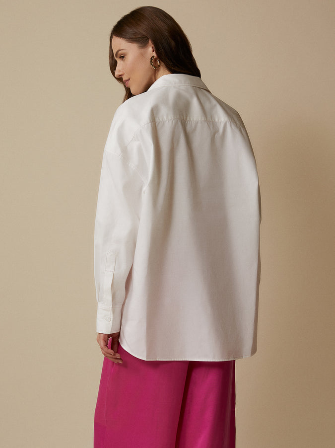 Mariana Ivory Boyfriend Shirt by KITRI Studio