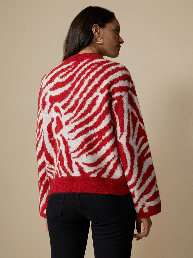 Reese Red Animal Sweater by KITRI Studio