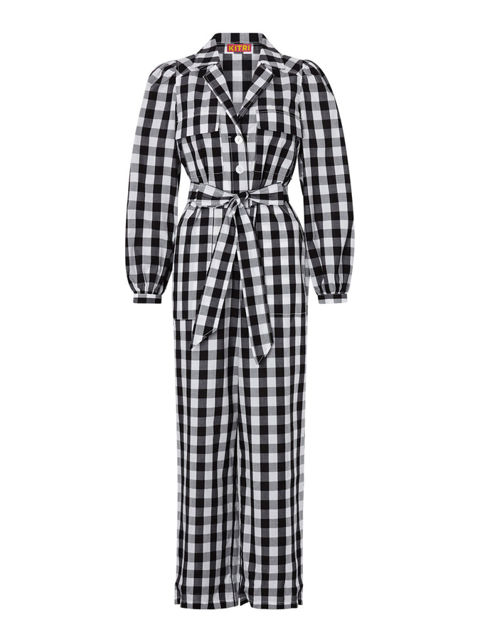 Remi Black Gingham Jumpsuit by KITRI Studio