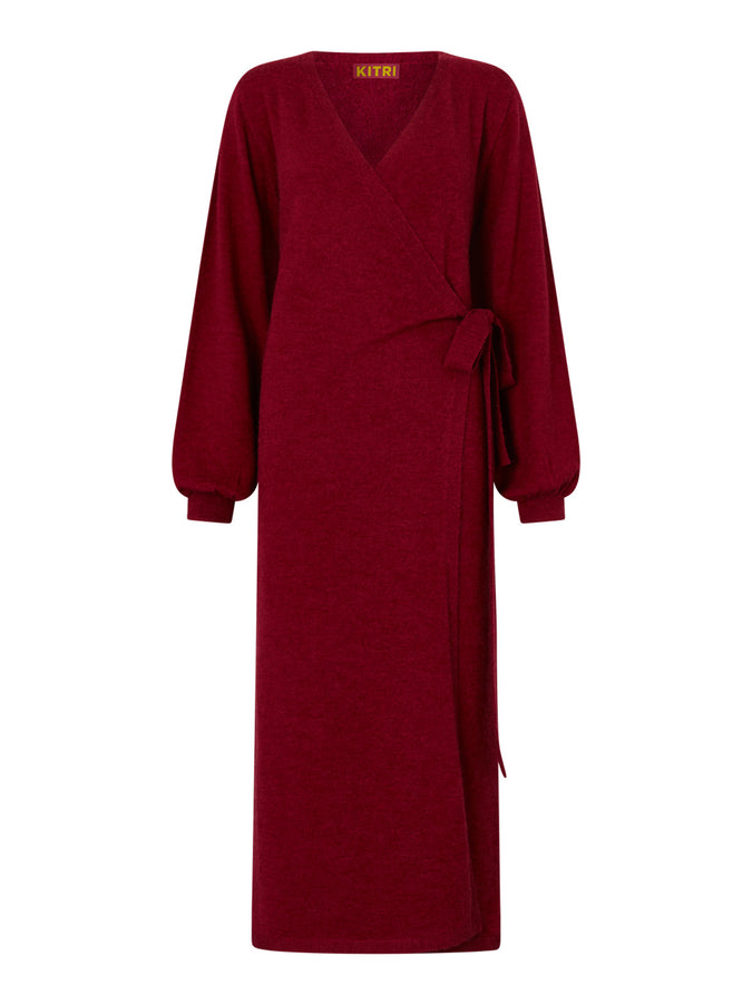 Thea Alpaca Blend Wrap Dress by KITRI Studio