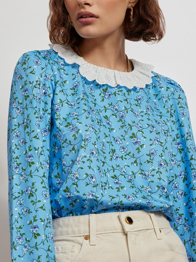 Elaine Lace Frill Collar Top by KITRI Studio