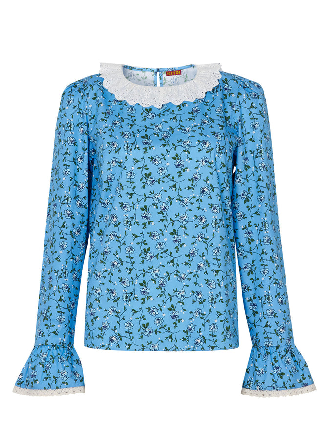 Elaine Lace Frill Collar Top by KITRI Studio