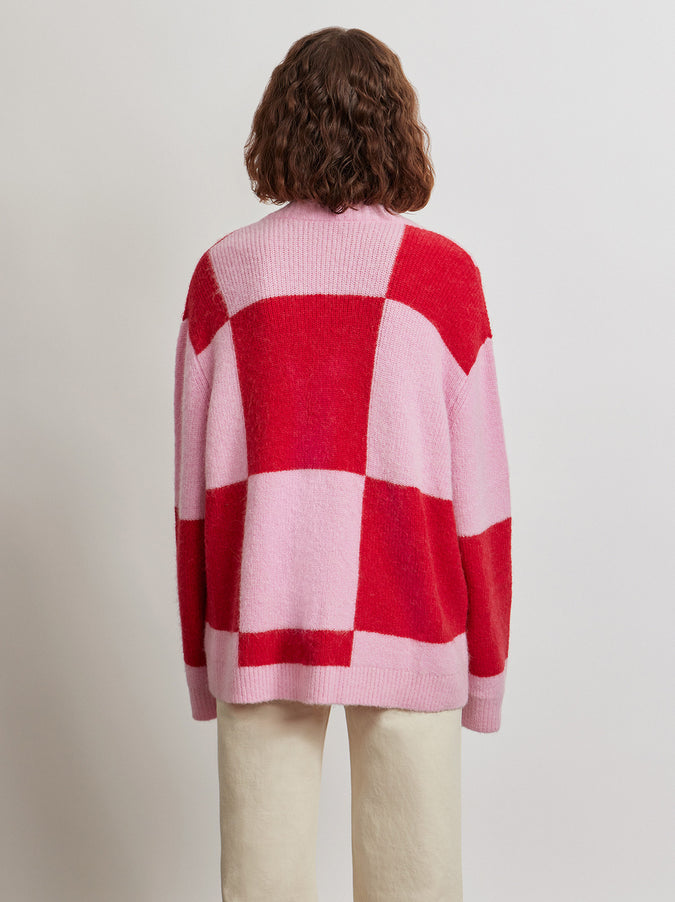 Maeby Checker V-Neck Jumper by KITRI Studio