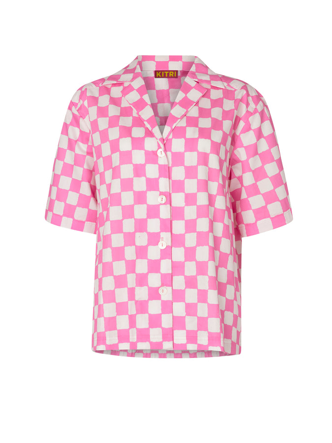Missy Pink Checker Top by KITRI Studio