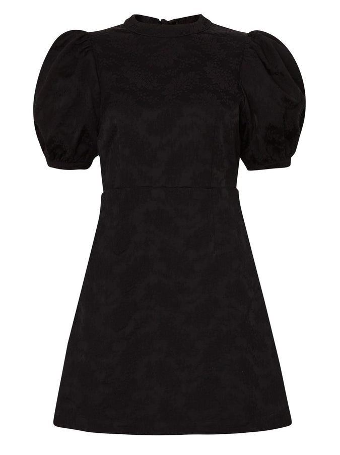 Rachel Black Jacquard Mini Dress by KITRI Studio