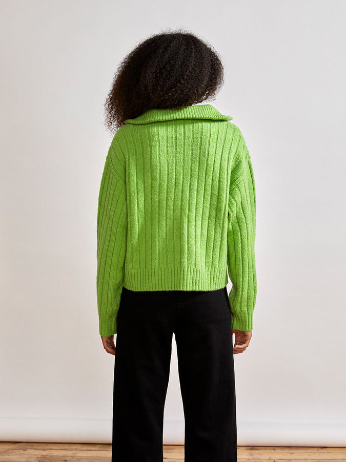 Kai Green Quarter Zip Jumper by KITRI Studio
