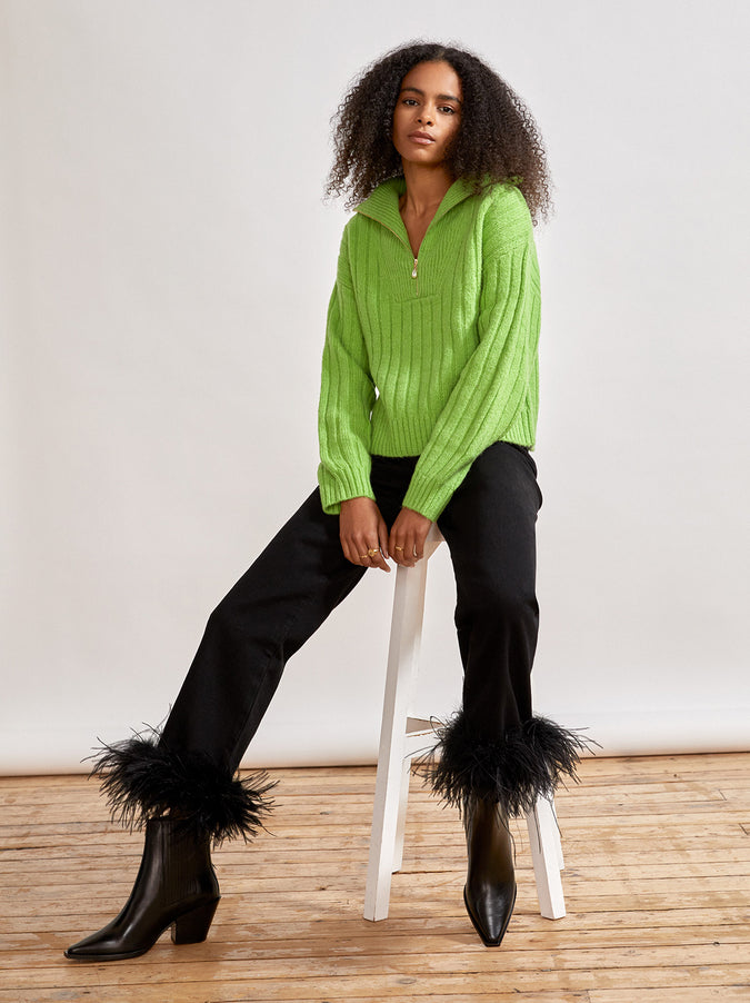 Kai Green Quarter Zip Jumper by KITRI Studio