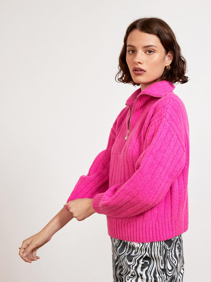 Kai Pink Quarter Zip Jumper by KITRI Studio