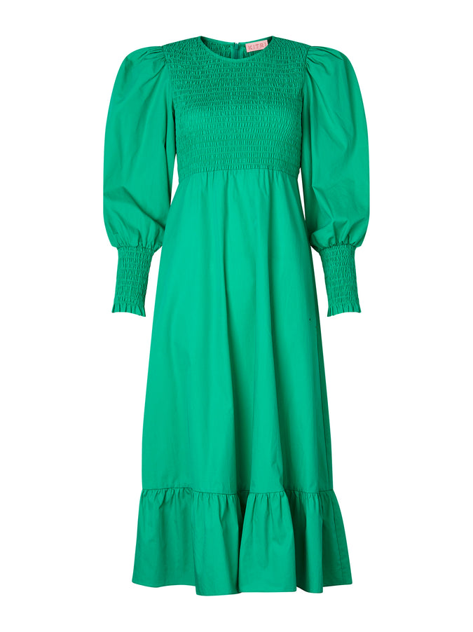 Karoline Green Smocked Dress