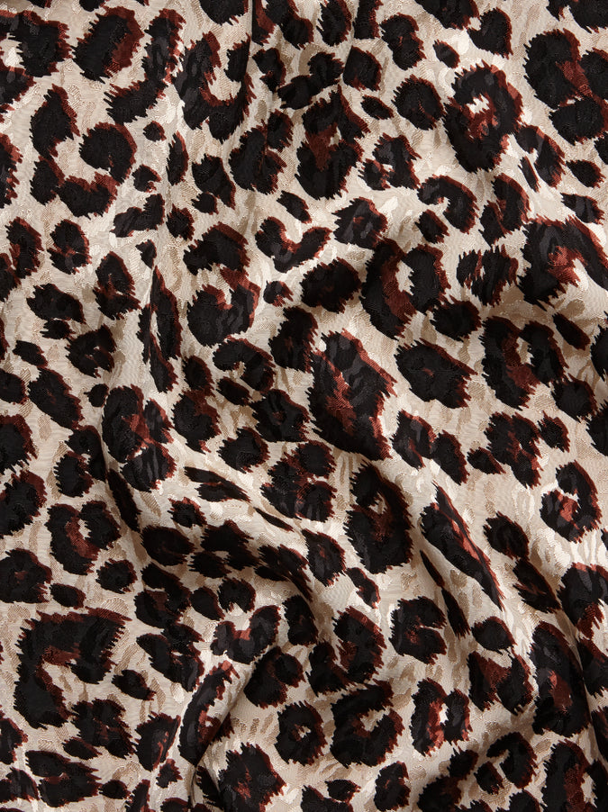 Aurelie Leopard Print Feather Wrap Dress