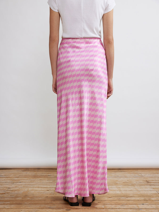 Layla Pink Wavy Tile Skirt by KITRI Studio
