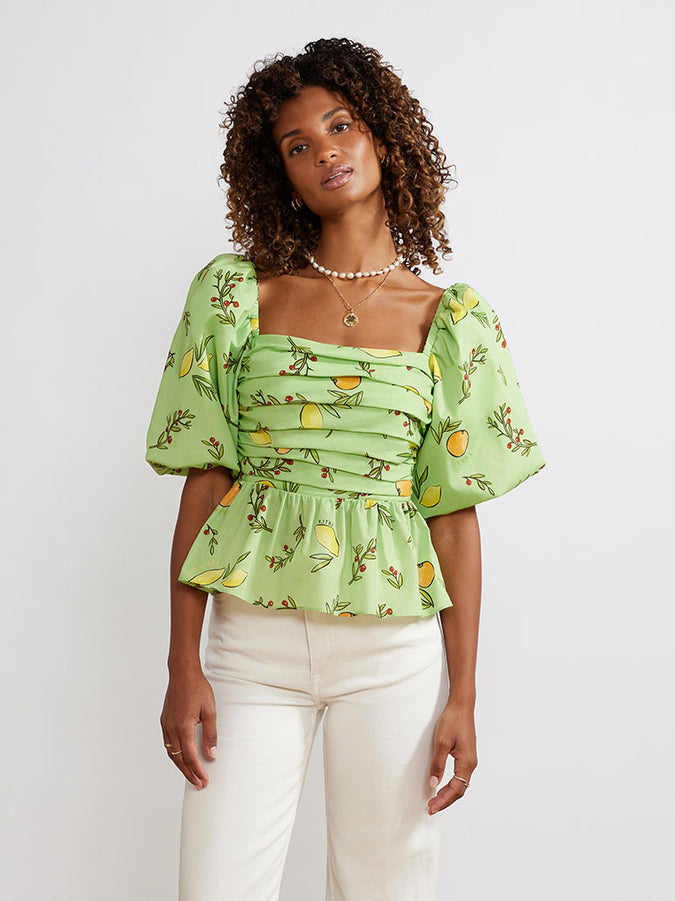 Lois Green Citrus Top by KITRI Studio