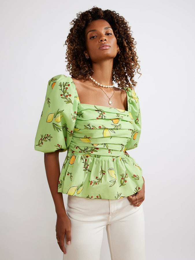 Lois Green Citrus Top by KITRI Studio