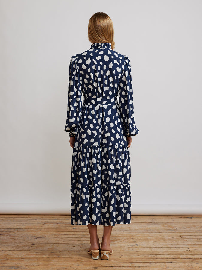 Lori Navy Animal Spot Dress