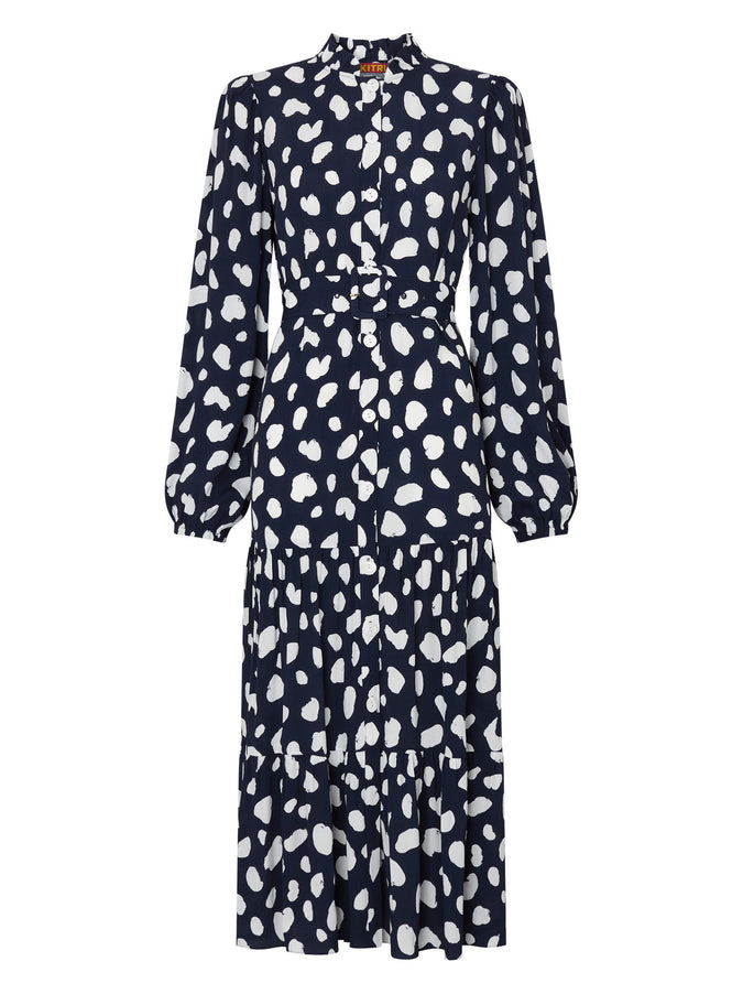 Lori Navy Animal Spot Dress