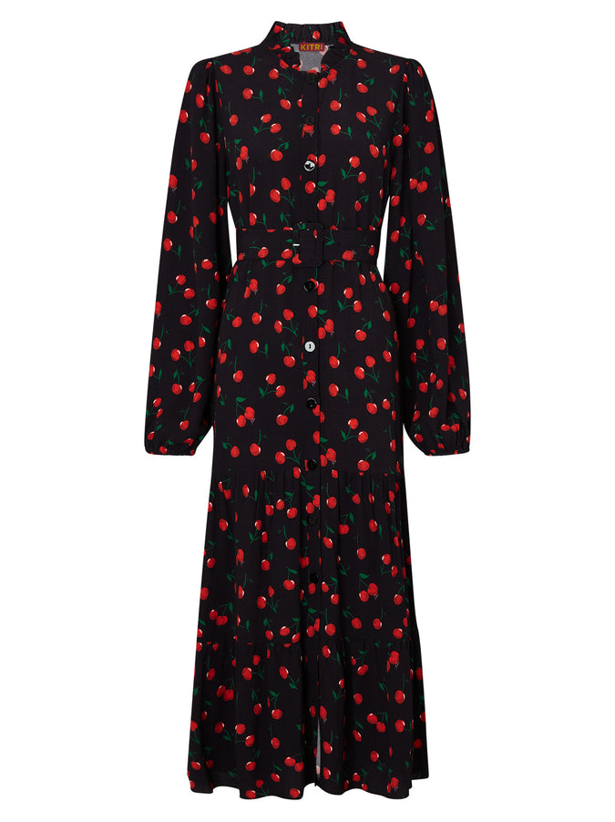 Lori Black Cherry Shirt Dress by KITRI Studio by KITRI Studio