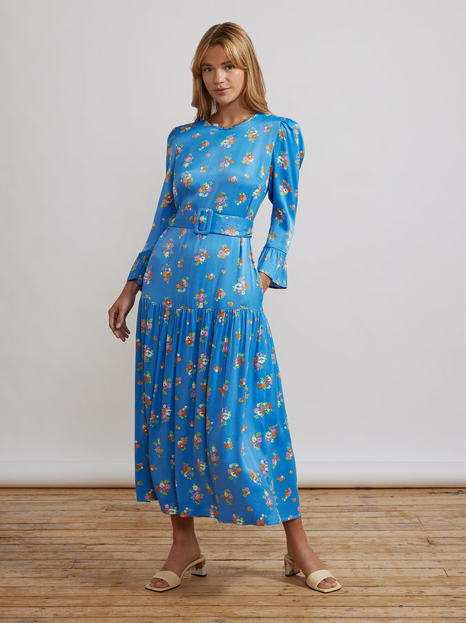 Luna Blue Daisy Midi Dress