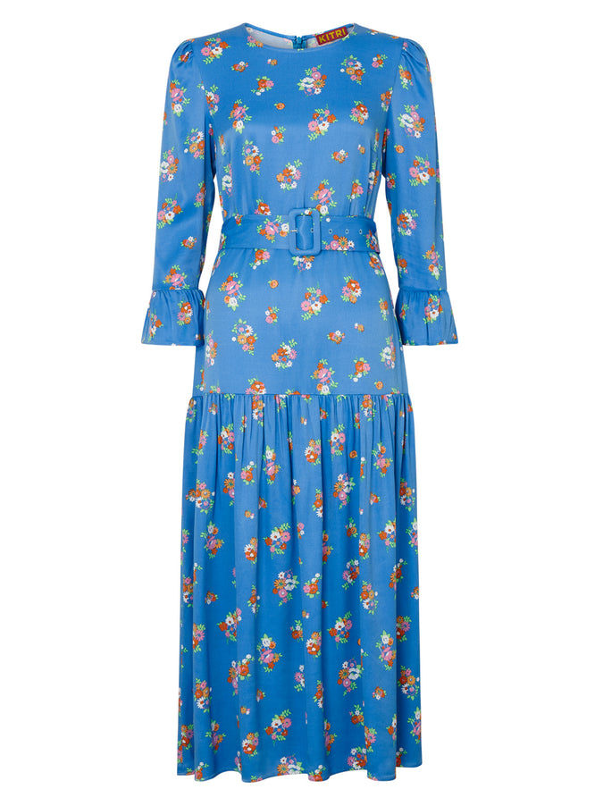 Luna Blue Daisy Midi Dress