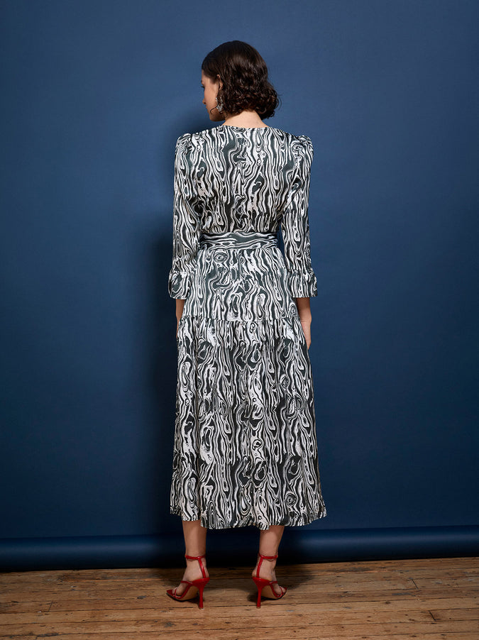 Luna Malachite Print Midi Dress by KITRI Studio